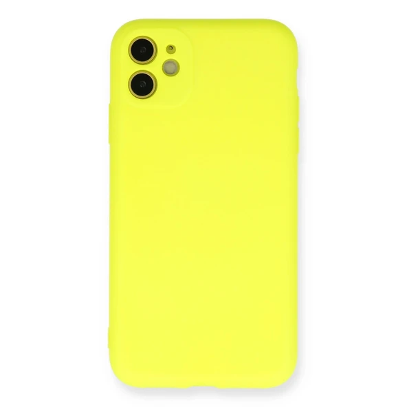 İphone 11 Nano İçi Kadife Silikon - Sarı ürün görseli 1