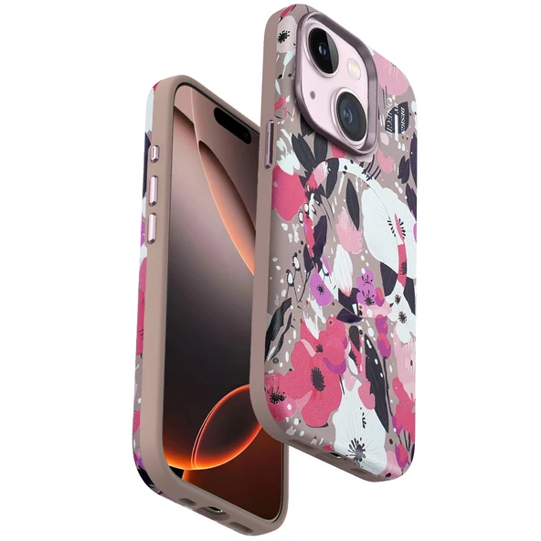 Onegif İphone 15 Flower Series Kapak - Pembe ürün görseli 1