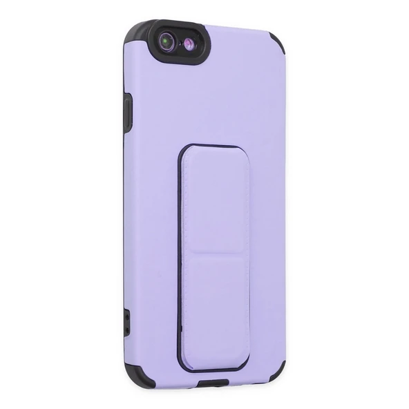 İphone 6 Mega Standlı Silikon - Lila - Resim 2