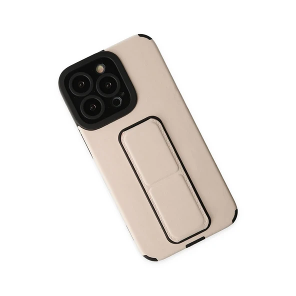 İphone 13 Mega Standlı Silikon - Gold - Resim 2