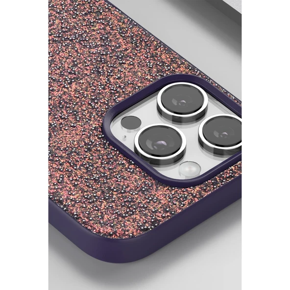 Onegif İphone 16 Bright Simli Kapak - Pembe - Resim 2