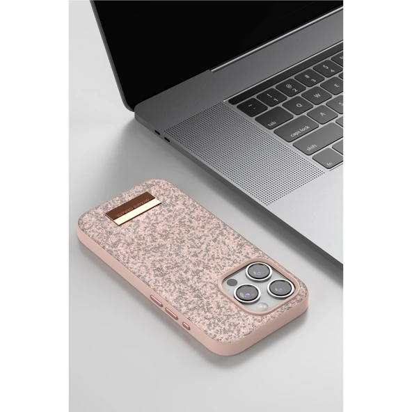 Onegif İphone 15 Bright Simli Kapak - Derin Mor - Resim 3