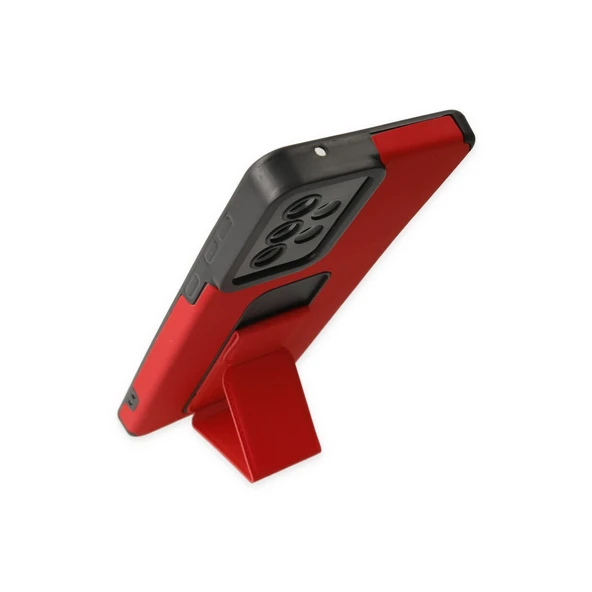 A33 5G Mega Standlı Silikon - Kırmızı - Resim 3
