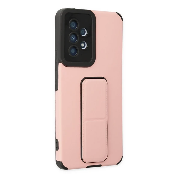 A53 5G Mega Standlı Silikon - Pudra - Resim 2