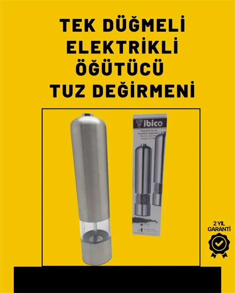 Pil İle Çalışan Elektrikli Baharat Öğütme Ergonomik Şeffaf Gövde ürün görseli 1