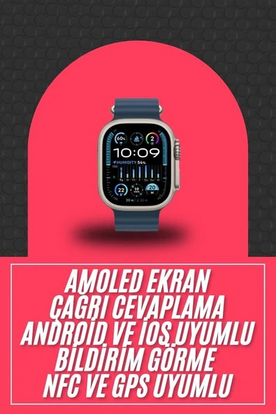 49Mm Akıllı Saat Ekranlı Kadın Erkek Kol Saati Plastik Kordon ürün görseli 1