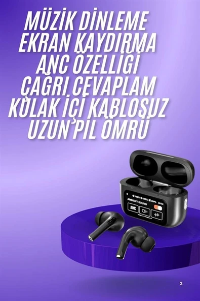 Yeni Nesil Anc Özellikli Çağrı Cevaplayan Dokunmatik Ekranlı Siyah ürün görseli 1