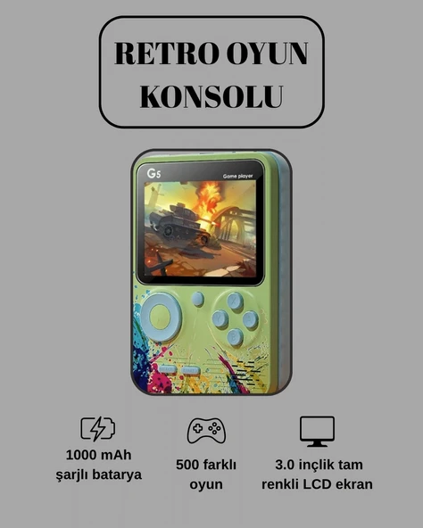 G5 Game Box Oyun Konsolu – 500 Dahili Oyun ürün görseli 1