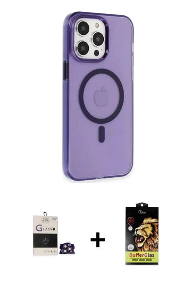 MARSİLYAN™- iPhone 14 Pro Max Kılıf Kıvılcım Asil Özel Seri - Siyah Buffer Cam Ekran Koruyucu + Bilvis Titan Kamera Lens ürün görseli 1