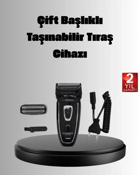 Şarjlı Tıraş Makinesi Çift Başlık Kuru Tıraş Ergonomik Taşınabilir ürün görseli 1