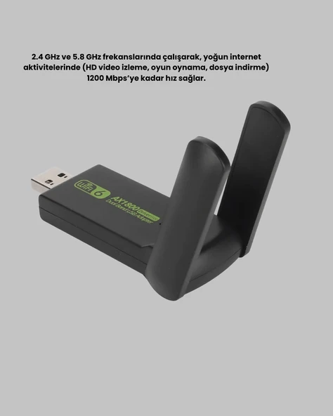 Dual Band Usb Adaptör – 1200 Mbps Hız - Resim 3