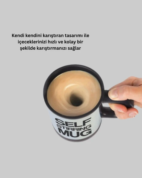 Akıllı Kendi Kendini Karıştıran Termal Kupa – Paslanmaz Çelik - Resim 3