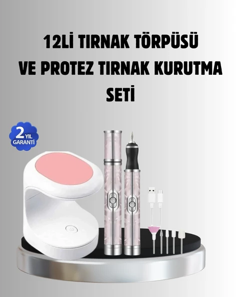 Tırnak Matkabı Led Oje Kurutucu 2’Li Profesyonel Bakım Seti ürün görseli 1