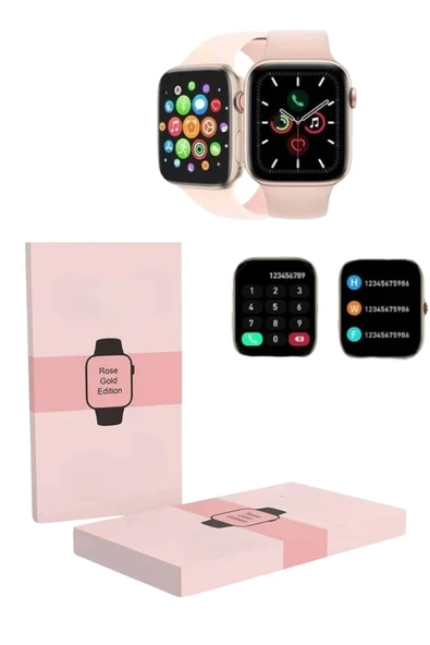 Yeni Nesil Kadın Akıllı Saat Gold İos - Resim 5