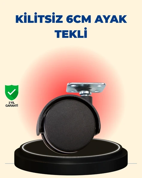 Masa Sehpa İçin 6 Cm Kilitsiz Ayak Tekli ürün görseli 1