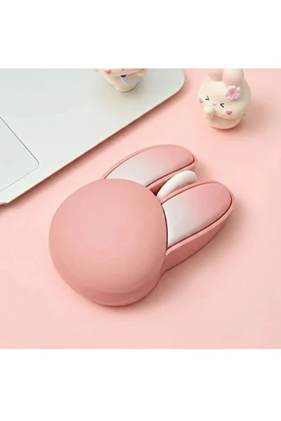 Tavşan Figürlü Mouse Pil Dahil Etiket Hediyeli Pembe - Resim 2