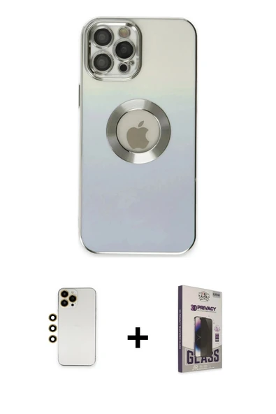 MARSİLYAN™- iPhone 12 Pro Max Kılıf Kutup Yansıma Özel Seri - Siyah Bilvis Hayalet Cam Ekran Koruyucu + Shine Kamera Len ürün görseli 1