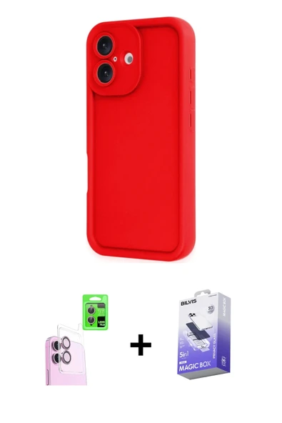 MARSİLYAN™- iPhone 16 Kılıf Yankı Yansıma Özel Seri - Siyah Bilvis 5in1 5D Magic Hayalet Cam Ekran Koruyucu + Raze Metal ürün görseli 1