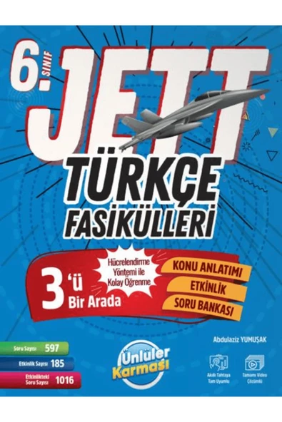 6. Sınıf Türkçe Jett Fasikülleri / Abdulaziz Yumuşak / Ünlüler Karması / 9786256529779 ürün görseli 1
