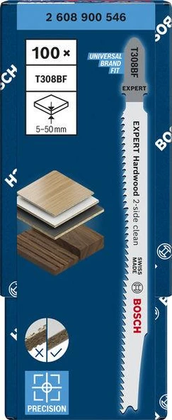Bosch EXP Dekupaj Bıçağı - ExClean T308BF 100'lü ürün görseli 1