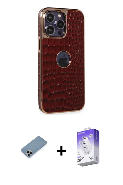 MARSİLYAN™- iPhone 13 Pro Max Kılıf Ufuk Form Prime - Siyah Bilvis 5in1 3D Magic Cam Ekran Koruyucu + Shine Kamera Lens ürün görseli 1