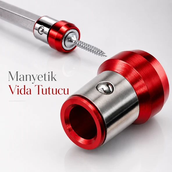 Manyetik Vida Tutucu Aparatı Mıknatıslı Bits Uç Halka 1/4 İnç Matkap Tornavida Vidalama Aparatı ürün görseli 1