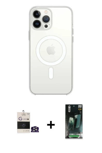MARSİLYAN™- iPhone 14 Pro Max Kılıf Ahenk Yansıma Prime - Siyah 360 Mat Full Body Arka Koruyucu + Bilvis Titan Kamera Le ürün görseli 1