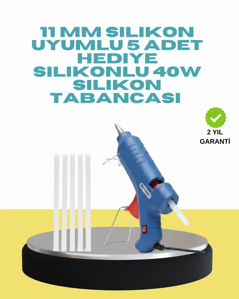 5 Silikon Hediyeli 40W Silikon Tabancası Ev Hobi Kullanımı ürün görseli 1