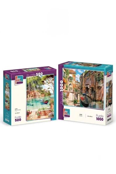 Venedik ve Güne Merhaba İkili Set - 1000 + 500 Parça İkili Puzzle Seti ürün görseli 1