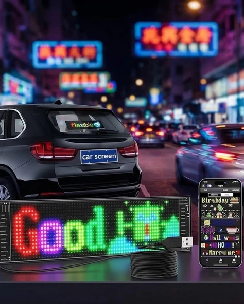 Rgb Kayan Yazı Led Panel Telefon Kontrollü Animasyonlu Akıllı Ekran ürün görseli 1