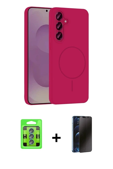 MARSİLYAN™- Galaxy S25 Plus Kılıf Yankı Form Serisi - Siyah 3D Antistatik Hayalet Cam Ekran Koruyucu + Raze Metal Kamera ürün görseli 1