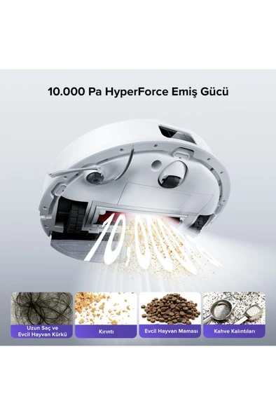 Roborock S8 Pro Plus Akıllı Beyaz Robot Süpürge 10.00 HyperForce Emiş Gücü - Resim 4