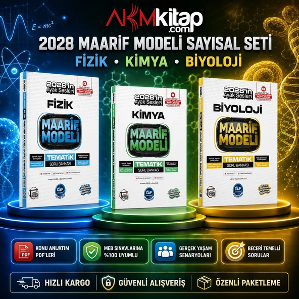 Çap Yayınları Üniversiteye Hazırlık Fizik Kimya ve Biyoloji Ders Platosu Maarif Modeli Tematik Soru Bankası Seti 3 Kitap ürün görseli 1
