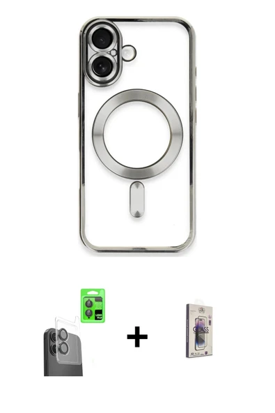MARSİLYAN™- iPhone 16 Plus Kılıf Nova Işık Özel Seri - Siyah Bilvis 3D Cam Ekran Koruyucu + Raze Metal Kamera Lens - SH ürün görseli 1