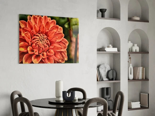 Turuncu Gerbera Cam Tablo - Resim 5