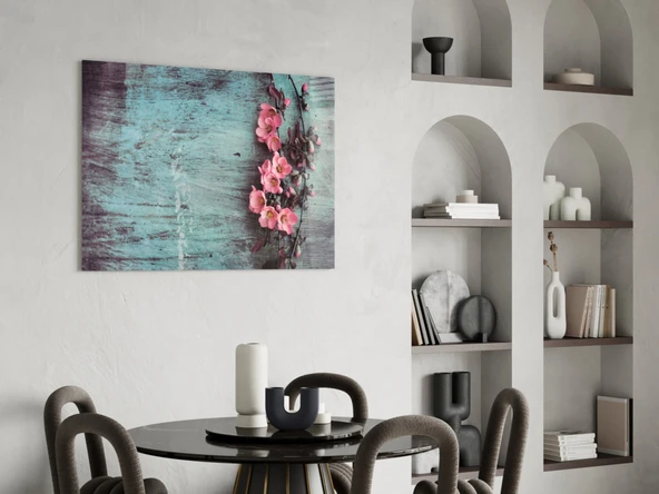 Pastel Çiçek Cam Tablo - Resim 5