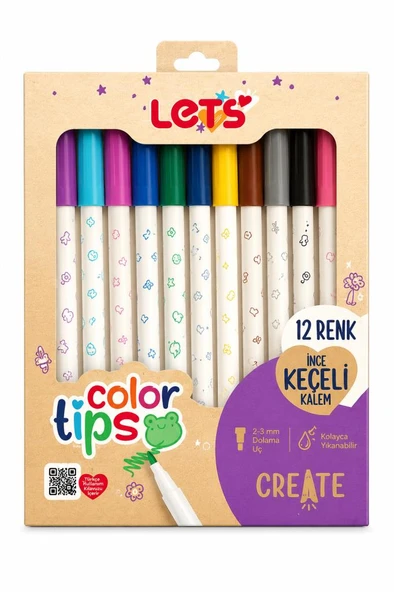 LETS 12 RENK INCE KECELI KALEM L05001 ürün görseli 1