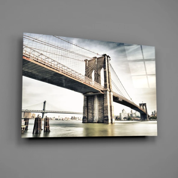 Brooklyn Köprüsü Cam Tablo - Resim 2
