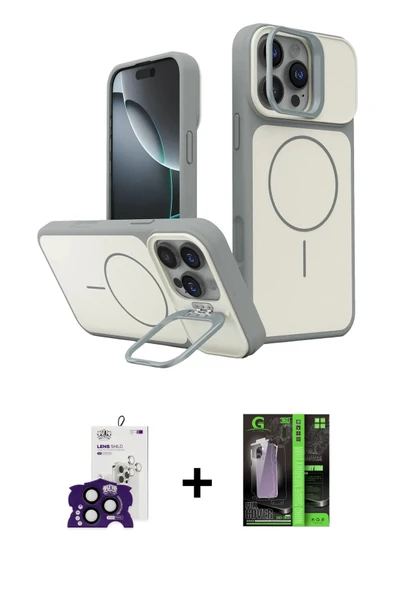 MARSİLYAN™- iPhone 16 Pro Max Kılıf İz Modern Prime - Şeffaf 360 Full Body Arka Koruyucu + Bilvis Titan Kamera Lens - SH ürün görseli 1