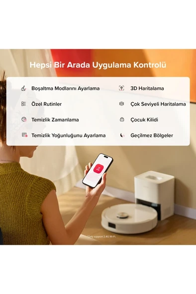 Roborock S8 Pro Plus Akıllı Beyaz Robot Süpürge 10.00 HyperForce Emiş Gücü - Resim 10
