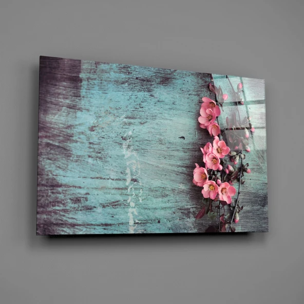 Pastel Çiçek Cam Tablo - Resim 2