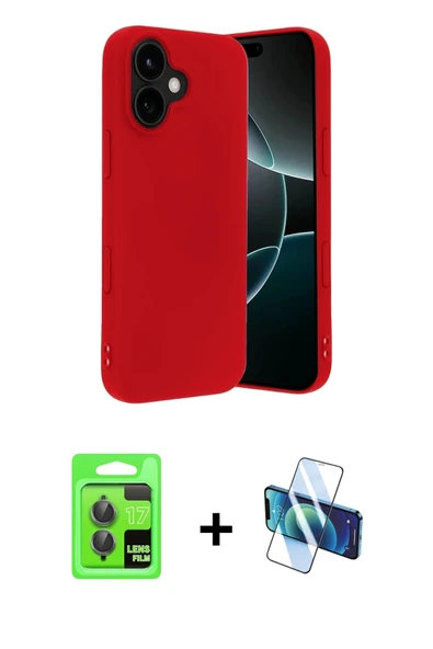 MARSİLYAN™- iPhone 17 Kılıf Ahenk Serisi - Siyah 3D Antistatik Seramik Nano Ekran Koruyucu + Raze Metal Kamera Lens - GI ürün görseli 1