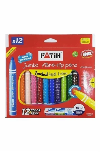 Fatih Keçeli Kalem Yıkanabilir Jumbo 12'li ürün görseli 1