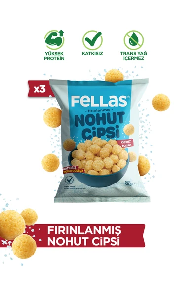 Nohut Cipsi - Deniz Tuzlu (50 g) x 3 Adet ürün görseli 1