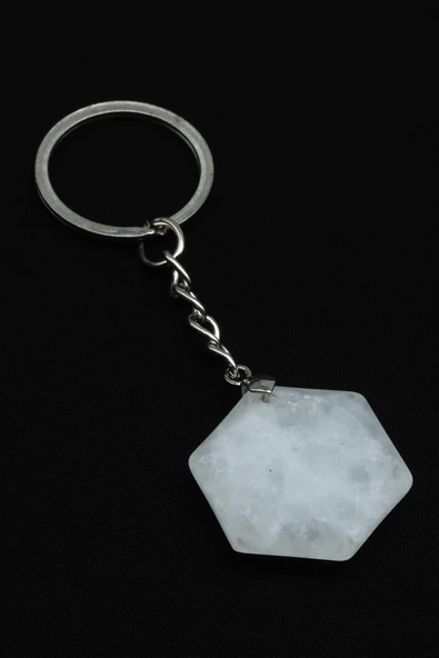 Kristal Kuvars Doğal Taş Anahtarlık - ANH-0159 ürün görseli 1