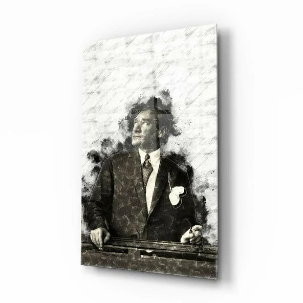 Atatürk Portre Cam Tablo ürün görseli 1