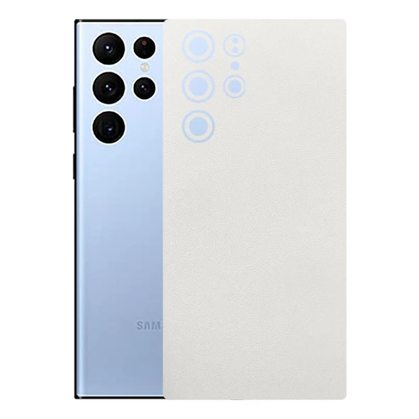Samsung Galaxy S22 Ultra ile Uyumlu Bumper Serisi Premium Arka Kapak Kaplama(Kenarlar Yoktur!)  Beyaz ürün görseli 1