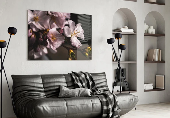 Makro Çiçek Cam Tablo - Resim 4