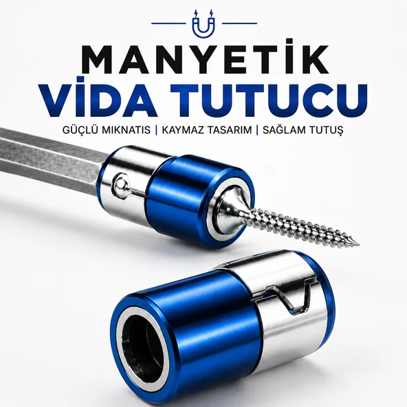 (1 Adet) Mıknatıslı Vida Tutucu Halka 1/4 İnç 6,35 mm Bits Uç Matkap Tornavida Vidalama Aparatı ürün görseli 1