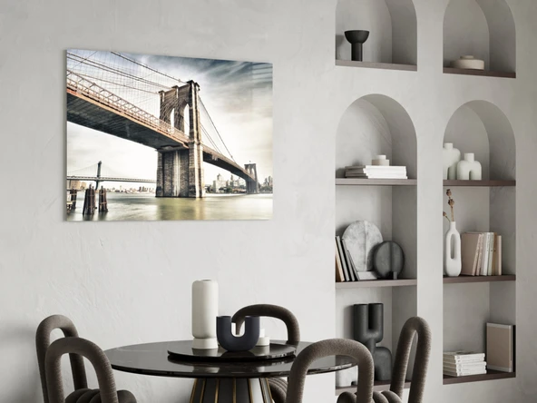 Brooklyn Köprüsü Cam Tablo - Resim 5
